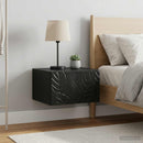 Væghængt Natbord 2 pcs Sort 49 x 34,5 x 20 cm Konstrueret træ