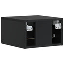 Væghængt Natbord 2 pcs Sort 49 x 34,5 x 20 cm Konstrueret træ