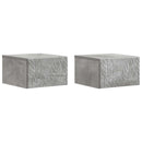 Væghængt Natbord 2 pcs Betongrå 49 x 34,5 x 20 cm