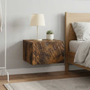 Væghængt Natbord 2 pcs Røget eg 49 x 34,5 x 20 cm