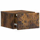 Væghængt Natbord 2 pcs Røget eg 49 x 34,5 x 20 cm