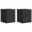 Væghængt Natbord 2 pcs Sort 34,5 x 33 x 40 cm Konstrueret træ
