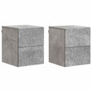 Væghængt Natbord 2 pcs Betongrå 34,5 x 33 x 40 cm