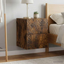 Væghængt Natbord 2 pcs Røget eg 34,5 x 33 x 40 cm