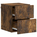 Væghængt Natbord 2 pcs Røget eg 34,5 x 33 x 40 cm