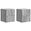 Væghængt Natbord 2 pcs Grå Sonoma 34,5 x 33 x 40 cm