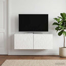 Væghængt TV-skab 98 x 41 x 30 cm Hvid højglans Konstrueret træ