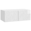 Væghængt TV-skab 98 x 31 cm Hvid højglans Konstrueret træ