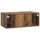 Væghængt TV-skab 98 x 31 cm Gammelt træ Konstrueret træ