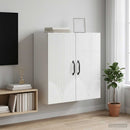 Vægmonteret skab Hvid højglans 59 x 31 x 60 cm Konstrueret træ