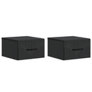 Væghængt Natbord 2 pcs Sort 34,5 x 33 x 20 cm Konstrueret træ