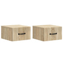Væghængt Natbord med skuffe 2 pcs Sonoma-eg 34,5 x 33 x 20 cm