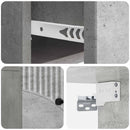 Væghængt Natbord med skuffe 2 pcs Betongrå 34,5 x 33 x 20 cm