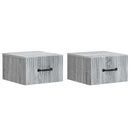 Væghængt Natbord 2 pcs Grå sonoma-eg 34,5 x 33 x 20 cm