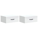 Væghængt Natbord 2 pcs Hvid 49 x 34,5 x 20 cm Konstrueret træ
