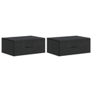 Væghængt Natbord 2 pcs Sort 49 x 34,5 x 20 cm Konstrueret træ
