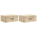 Væghængt Natbord med skuffe 2 pcs Sonoma-eg 49 x 34,5 x 20 cm