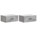 Væghængt Natbord med skuffe 2 pcs Betongrå 49 x 34,5 x 20 cm