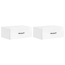 Væghængt Natbord 2 pcs Hvid højglans 49 x 34,5 x 20 cm