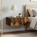 Væghængt Natbord med skuffe 2 pcs Røget eg 49 x 34,5 x 20 cm