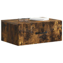 Væghængt Natbord med skuffe 2 pcs Røget eg 49 x 34,5 x 20 cm