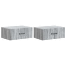 Væghængt Natbord 2 pcs Grå sonoma-eg 49 x 34,5 x 20 cm