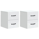 Væghængt Natbord 2 pcs Hvid 34,5 x 33 x 40 cm Konstrueret træ