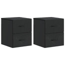 Væghængt Natbord 2 pcs Sort 34,5 x 33 x 40 cm Konstrueret træ