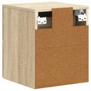 Væghængt Natbord med skuffe 2 pcs Sonoma-eg 34,5 x 33 x 40 cm