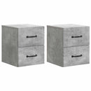 Væghængt Natbord med skuffe 2 pcs Betongrå 34,5 x 33 x 40 cm