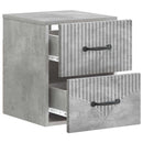 Væghængt Natbord med skuffe 2 pcs Betongrå 34,5 x 33 x 40 cm