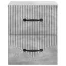 Væghængt Natbord med skuffe 2 pcs Betongrå 34,5 x 33 x 40 cm