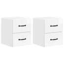 Væghængt Natbord 2 pcs Hvid højglans 34,5 x 33 x 40 cm