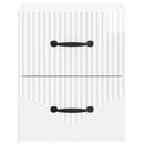 Væghængt Natbord 2 pcs Hvid højglans 34,5 x 33 x 40 cm
