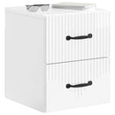 Væghængt Natbord 2 pcs Hvid højglans 34,5 x 33 x 40 cm