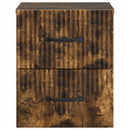 Væghængt Natbord med skuffe 2 pcs Røget eg 34,5 x 33 x 40 cm