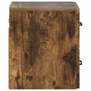 Væghængt Natbord med skuffe 2 pcs Røget eg 34,5 x 33 x 40 cm