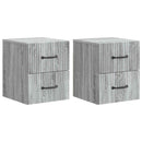 Væghængt Natbord 2 pcs Grå sonoma-eg 34,5 x 33 x 40 cm