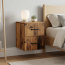 Væghængt Natbord med skuffe 2 pcs Gammelt træ 34,5 x 33 x 40 cm