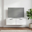 Væghængt TV-skab Hvid 98 x 41 x 30 cm Konstrueret træ