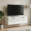 Væghængt TV-skab Hvid højglans 98 x 41 x 30 cm Konstrueret træ