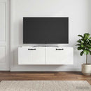 Væghængt TV-skab Hvid højglans 98 x 31 x 30 cm Konstrueret træ