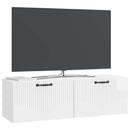 Væghængt TV-skab Hvid højglans 98 x 31 x 30 cm Konstrueret træ