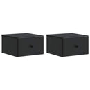 Væghængt Natbord 2 pcs Sort 34,5 x 33 x 20 cm Konstrueret træ