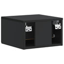 Væghængt Natbord 2 pcs Sort 34,5 x 33 x 20 cm Konstrueret træ