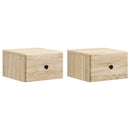 Væghængt Natbord med skuffe 2 pcs Sonoma-eg 34,5 x 33 x 20 cm