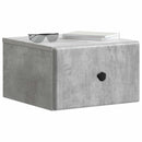 Væghængt Natbord Betongrå 34,5 x 33 x 20 cm Konstrueret træ
