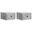 Væghængt Natbord med skuffe 2 pcs Betongrå 34,5 x 33 x 20 cm