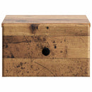 Væghængt Natbord med skuffe 2 pcs Gammelt træ 34,5 x 33 x 20 cm