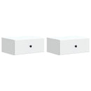 Væghængt Natbord 2 pcs Hvid 49 x 34,5 x 20 cm Konstrueret træ